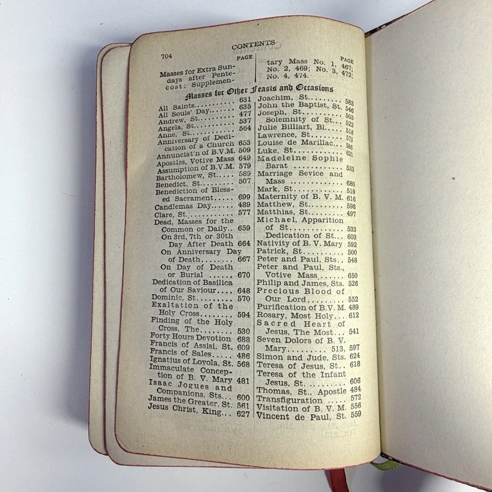 1937 The Sunday Missal Father Lasance Catholic Prayer Mass Book Benziger Vintage